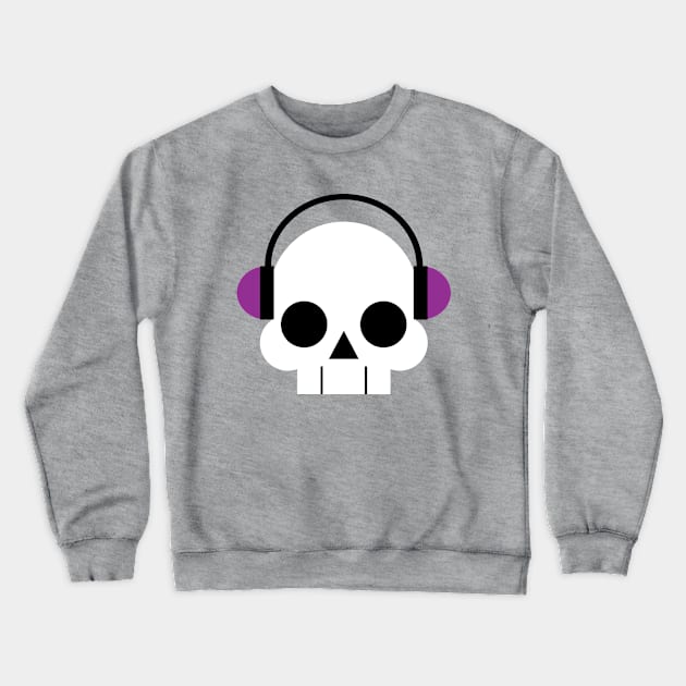 Skull with Headphones Crewneck Sweatshirt by poshke